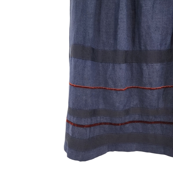 Krista Larson Women's Vintage 100% Linen Applique Blouse and Skirt Set - OS - Picture 9 of 12